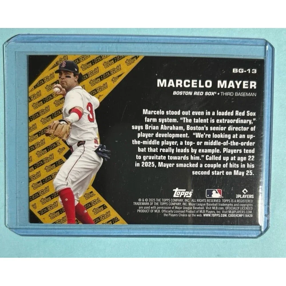 Marcelo Mayer Red Sox 2025 Topps Update Black Gold Rookie Insert card #BG-13